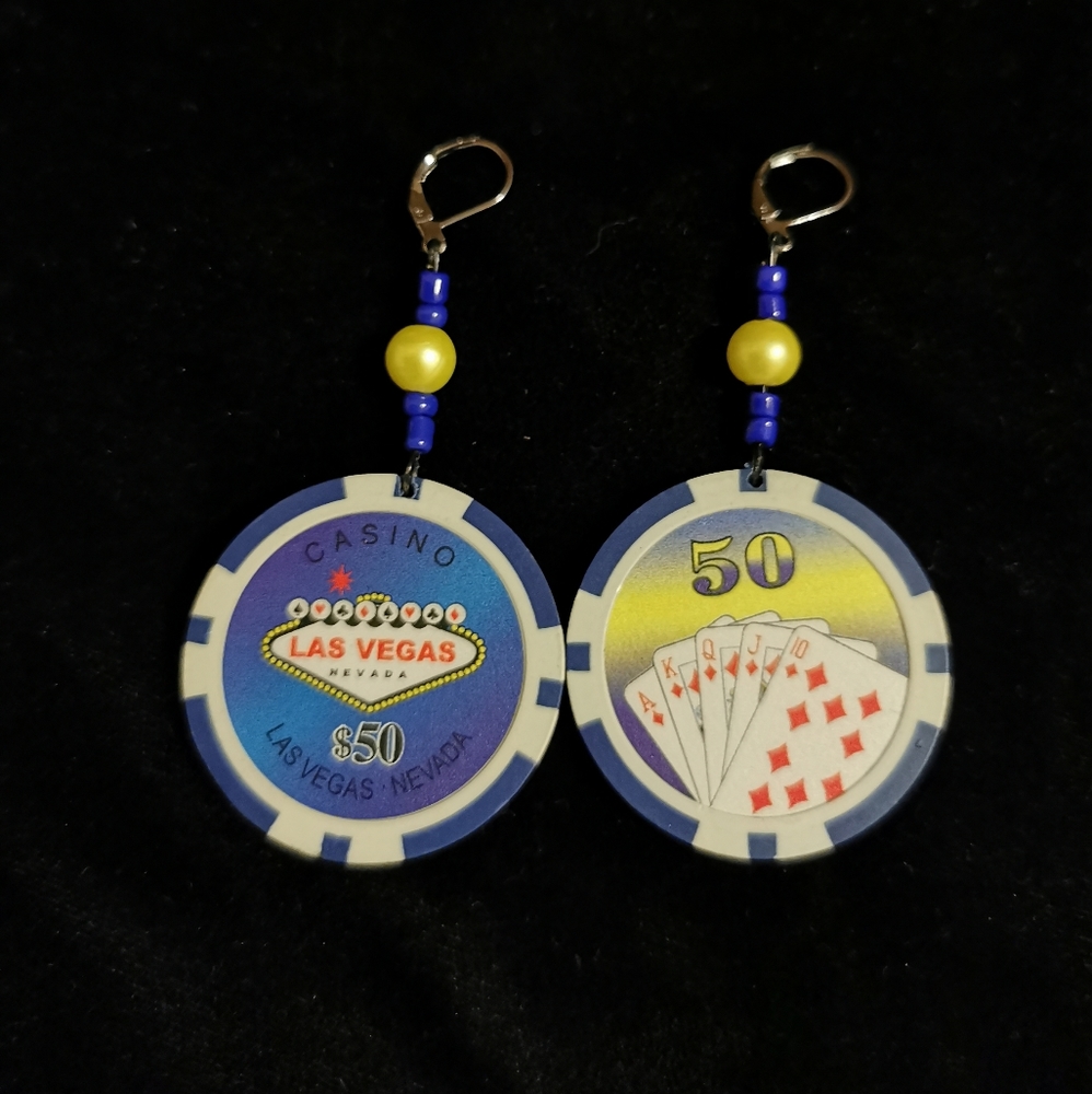 LUCKY VEGAS GAMBLING EARRINGS